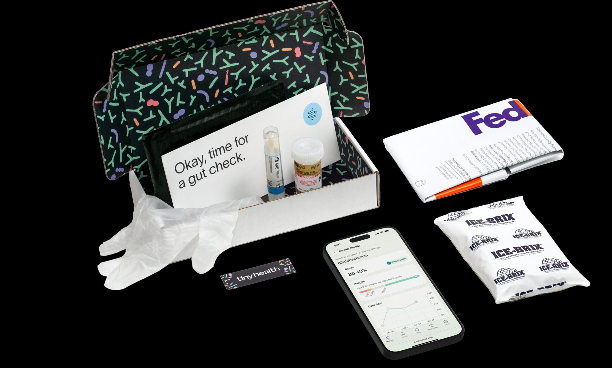 Tiny Health's PRO Gut Health Test kit.
