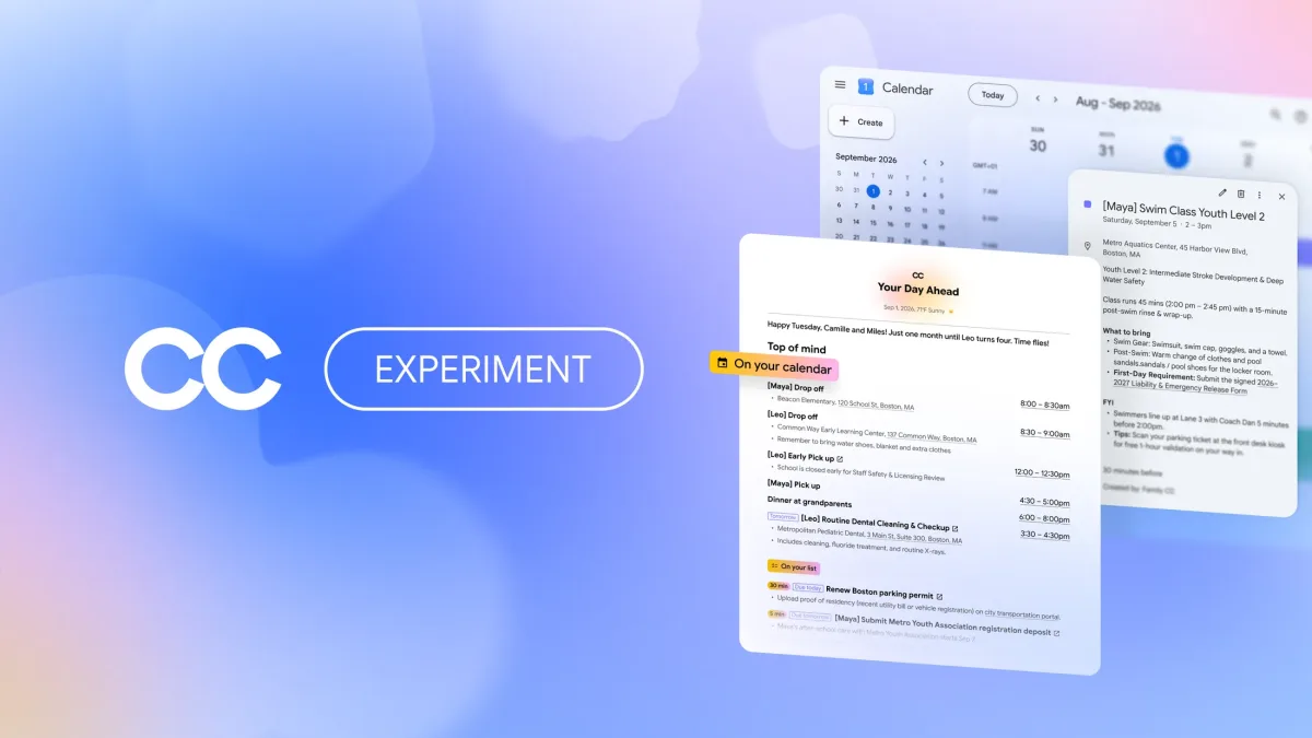 Google expands CC into a shared AI agent for up to six family members