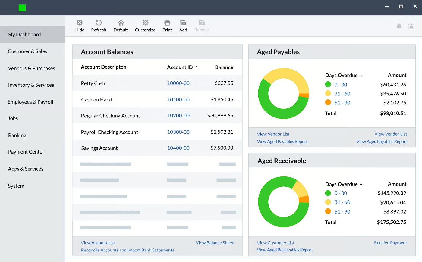 Sage dashboard.